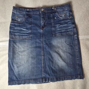 Miss Jeaniest Classic Blue Denim Midi Skirt